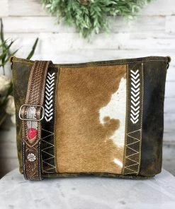 Myra Westbound Roses & Cowhide Crossbody Handbag