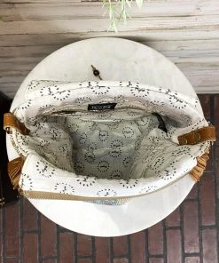 Myra Western Aztec Cowhide & Fringe Crossbody Handbag