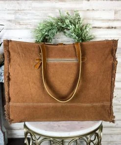 Myra Western Aztec & Floral Tooled Weekender Bag Handbags & Wallets