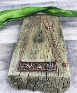 Blue Tortoise Western Cactus Bar Necklace Jewelry