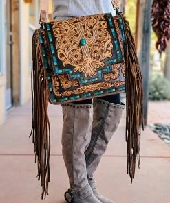 American Darling Handbags & Wallets Western Mosaic Cactus Conceal Carry Crossbody Handbag