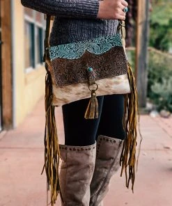 Myra Western Nights Cowhide & Tooled Handbag