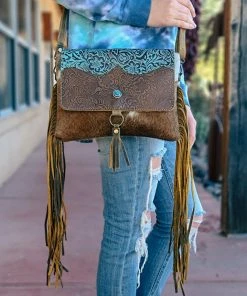 Myra Western Nights Cowhide & Tooled Handbag