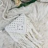 Tassels & Fringe White Macramé Small Crossbody Handbag