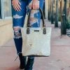 Sixtease White & Gold Splatter Cowhide Handbag