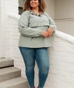 Ave Shops Cardigans, Sweaters, Outerwear Wild Card Windbreaker In Mint