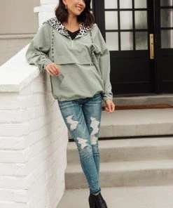 Ave Shops Cardigans, Sweaters, Outerwear Wild Card Windbreaker In Mint