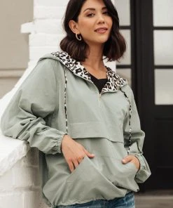 Ave Shops Cardigans, Sweaters, Outerwear Wild Card Windbreaker In Mint