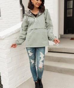 Ave Shops Cardigans, Sweaters, Outerwear Wild Card Windbreaker In Mint