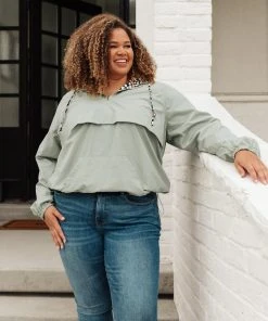 Ave Shops Cardigans, Sweaters, Outerwear Wild Card Windbreaker In Mint