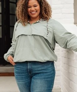 Ave Shops Cardigans, Sweaters, Outerwear Wild Card Windbreaker In Mint