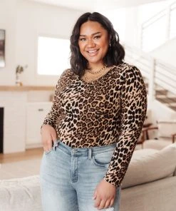 Ave Shops Clothing Wild Life Bodysuit In Animal Print