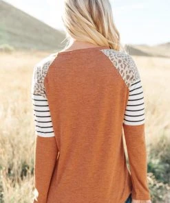 Ave Shops Wild One Camel Long Sleeve Top | Women's Stylish Blouse 19 Ave Shops Wild One Top In Camel