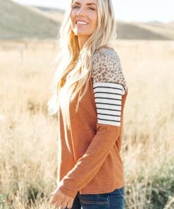 Ave Shops Wild One Camel Long Sleeve Top | Women's Stylish Blouse 21 Ave Shops Wild One Top In Camel