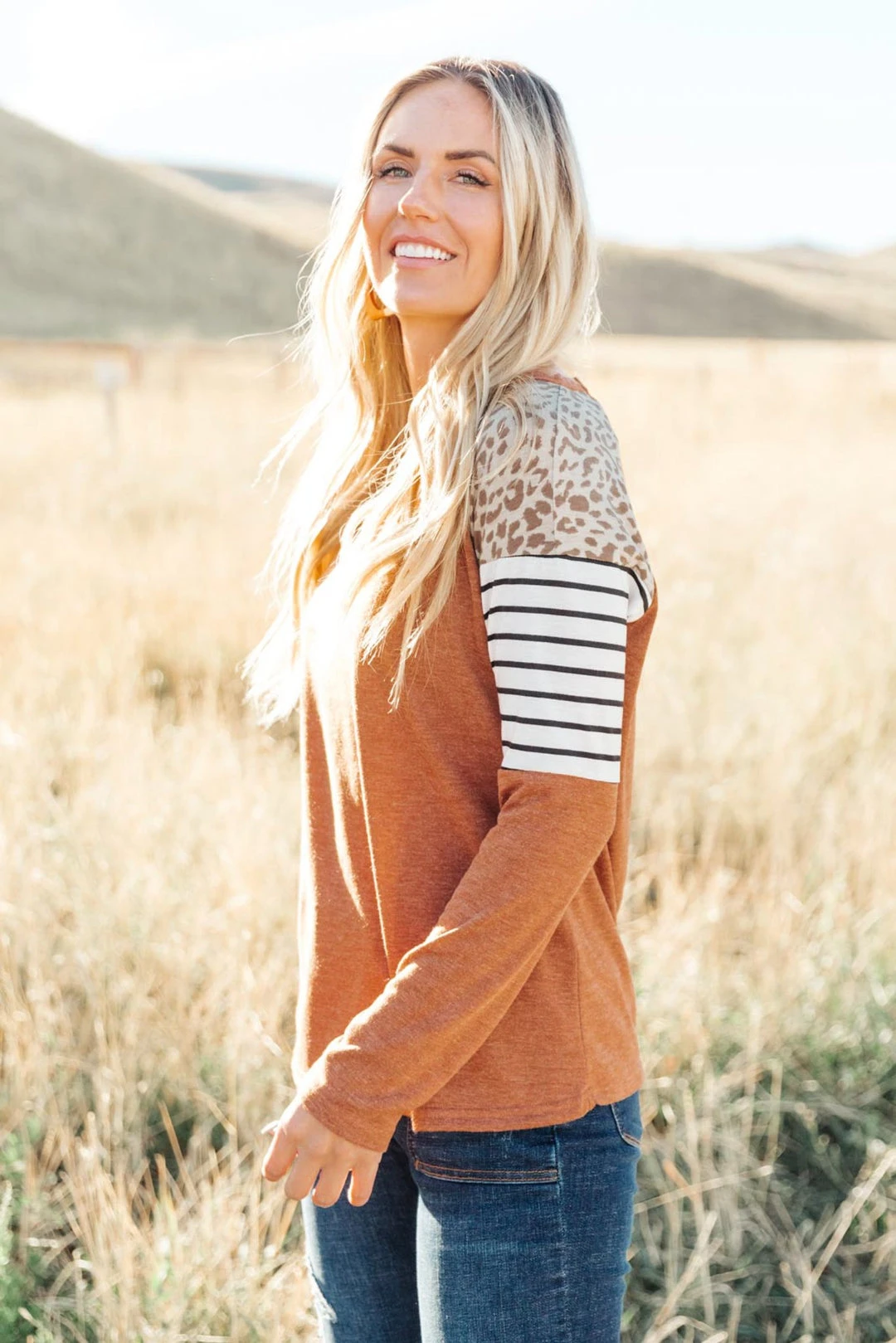 Ave Shops Wild One Camel Long Sleeve Top | Women's Stylish Blouse 11 Ave Shops Wild One Top In Camel