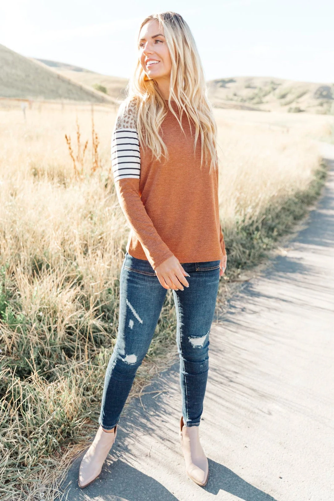 Ave Shops Wild One Camel Long Sleeve Top | Women's Stylish Blouse 8 Ave Shops Wild One Top In Camel