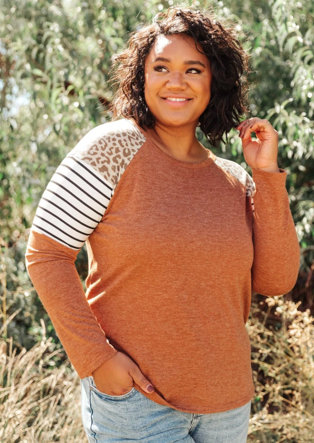 Ave Shops Wild One Camel Long Sleeve Top | Women's Stylish Blouse 3 Ave Shops Wild One Top In Camel