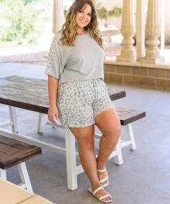 Ave Shops Wild Spots Top In Taupe Lounge & Active Wear