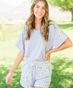 Ave Shops Wild Spots Top In Taupe Lounge & Active Wear