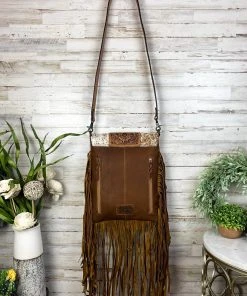 American Darling Wild Tamed Cowhide & Floral Tooled Crossbody Conceal Carry Handbag