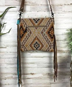 Myra Wild West Aztec Fringe Crossbody Handbags & Wallets