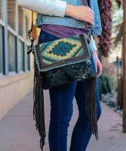 Myra Wild West Boho Cowhide Crossbody