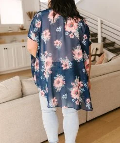 Ave Shops Wildflower Kimono In Blue Clothing