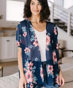 Ave Shops Wildflower Kimono In Blue Clothing
