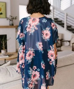 Ave Shops Wildflower Kimono In Blue Clothing