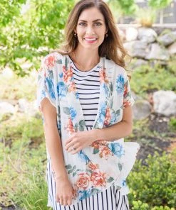 Ave Shops Wildflower Kimono In White