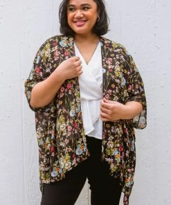 Ave Shops Wildflower Wanderer Kimono - Lightweight Short Sleeve Top for Women 20 Ave Shops Clothing Wildflower Wanderer Kimono