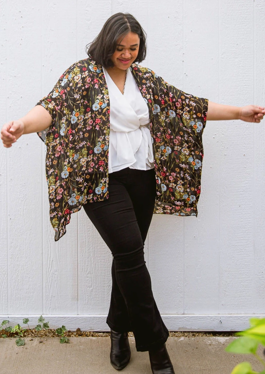 Ave Shops Wildflower Wanderer Kimono - Lightweight Short Sleeve Top for Women 4 Ave Shops Clothing Wildflower Wanderer Kimono