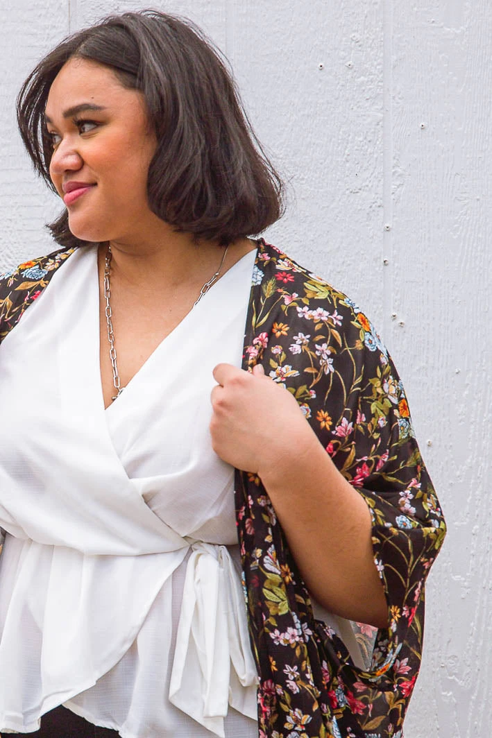 Ave Shops Wildflower Wanderer Kimono - Lightweight Short Sleeve Top for Women 12 Ave Shops Clothing Wildflower Wanderer Kimono