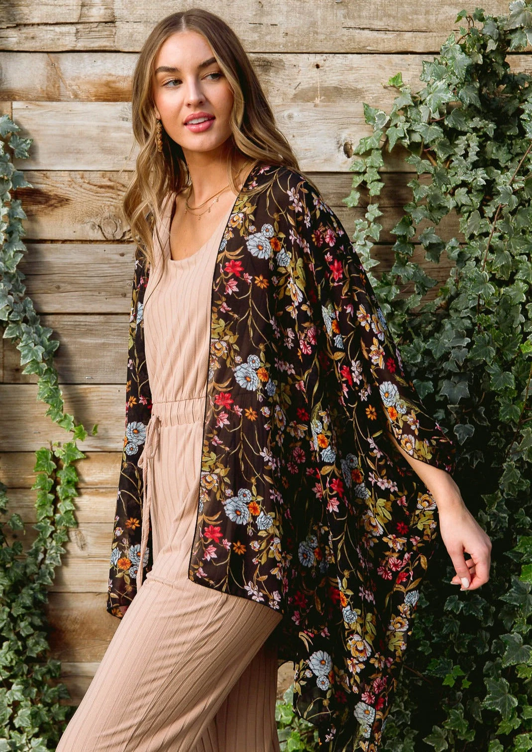 Ave Shops Wildflower Wanderer Kimono - Lightweight Short Sleeve Top for Women 3 Ave Shops Clothing Wildflower Wanderer Kimono