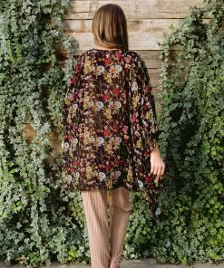 Ave Shops Wildflower Wanderer Kimono - Lightweight Short Sleeve Top for Women 28 Ave Shops Clothing Wildflower Wanderer Kimono