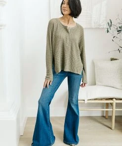 Ave Shops Clothing Wishful Thinking Henley In Olive