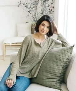 Ave Shops Clothing Wishful Thinking Henley In Olive