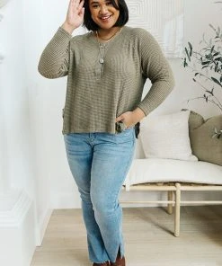 Ave Shops Clothing Wishful Thinking Henley In Olive