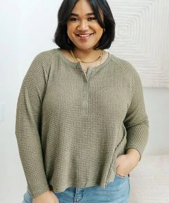 Ave Shops Clothing Wishful Thinking Henley In Olive