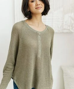 Ave Shops Clothing Wishful Thinking Henley In Olive