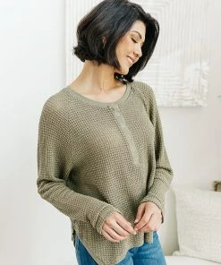 Ave Shops Clothing Wishful Thinking Henley In Olive