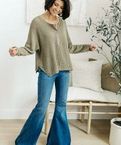 Ave Shops Clothing Wishful Thinking Henley In Olive