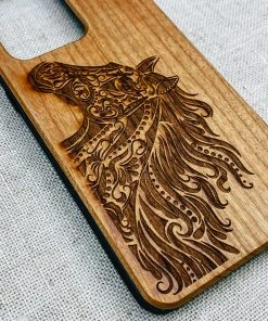 Otto Wood Horse Head Phone Case