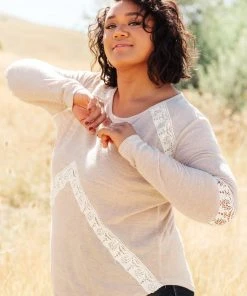 Ave Shops Wrap Me In Lace Top - Elegant Long Sleeve Blouse for Women 21 Ave Shops Clothing Wrap Me In Lace Top