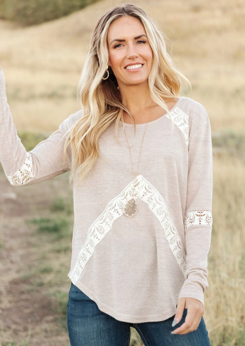 Ave Shops Wrap Me In Lace Top - Elegant Long Sleeve Blouse for Women 3 Ave Shops Clothing Wrap Me In Lace Top