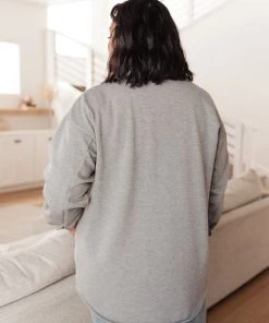 Ave Shops Wrapped In Love Shacket In Heather Gray Clothing