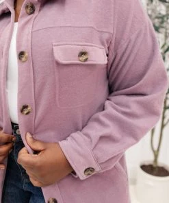 Ave Shops Long Sleeve Tops Wrapped In Love Shacket In Lavender