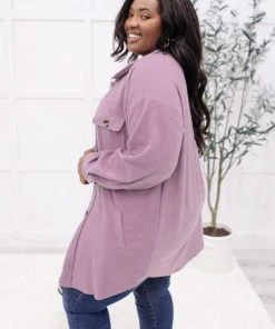 Ave Shops Long Sleeve Tops Wrapped In Love Shacket In Lavender