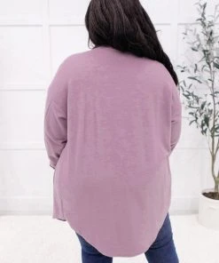 Ave Shops Long Sleeve Tops Wrapped In Love Shacket In Lavender