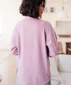 Ave Shops Long Sleeve Tops Wrapped In Love Shacket In Lavender